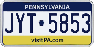 PA license plate JYT5853