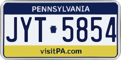 PA license plate JYT5854