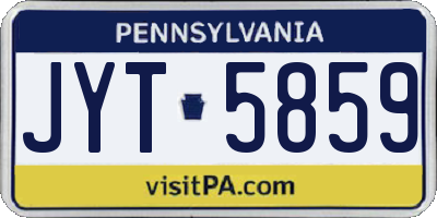 PA license plate JYT5859