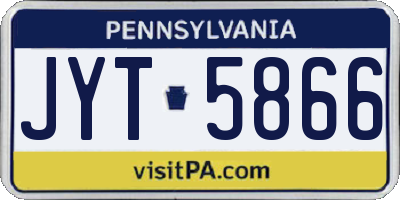 PA license plate JYT5866