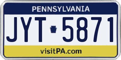 PA license plate JYT5871