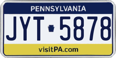 PA license plate JYT5878