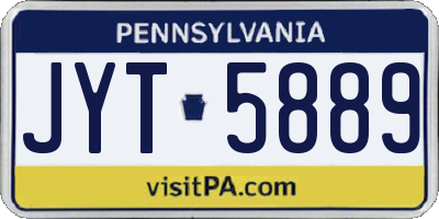 PA license plate JYT5889