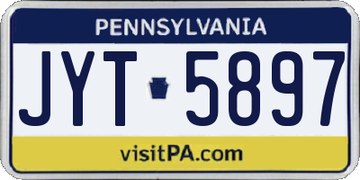 PA license plate JYT5897