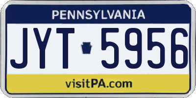 PA license plate JYT5956