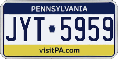 PA license plate JYT5959