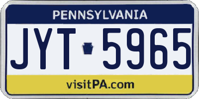 PA license plate JYT5965