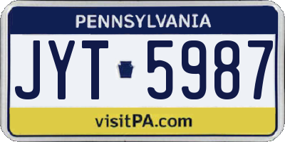 PA license plate JYT5987