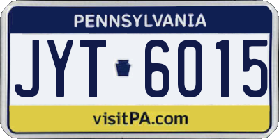 PA license plate JYT6015