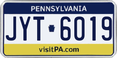 PA license plate JYT6019