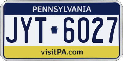 PA license plate JYT6027