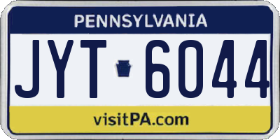 PA license plate JYT6044