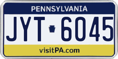 PA license plate JYT6045
