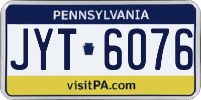 PA license plate JYT6076