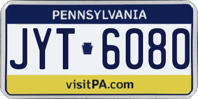 PA license plate JYT6080
