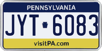 PA license plate JYT6083
