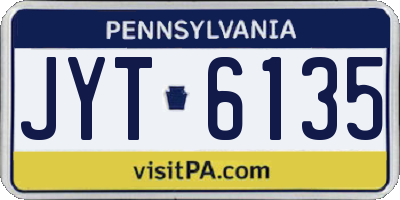 PA license plate JYT6135