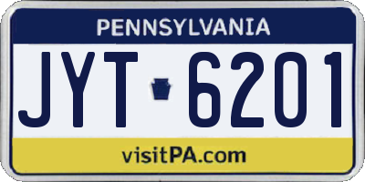 PA license plate JYT6201