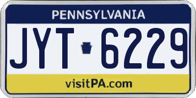 PA license plate JYT6229