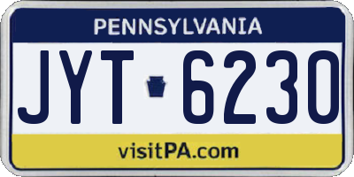 PA license plate JYT6230