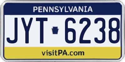 PA license plate JYT6238