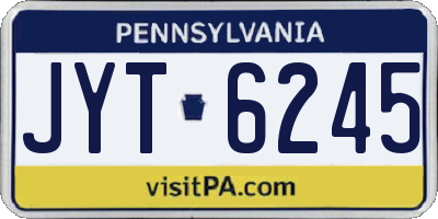 PA license plate JYT6245