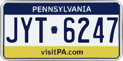 PA license plate JYT6247