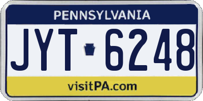 PA license plate JYT6248