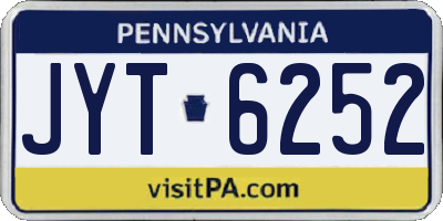 PA license plate JYT6252