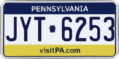 PA license plate JYT6253