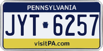 PA license plate JYT6257
