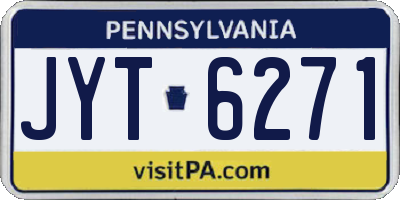 PA license plate JYT6271