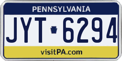 PA license plate JYT6294
