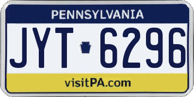 PA license plate JYT6296