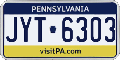 PA license plate JYT6303