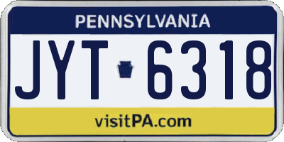 PA license plate JYT6318