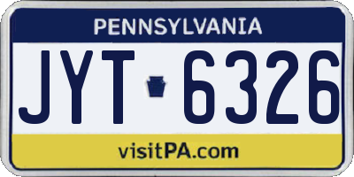 PA license plate JYT6326