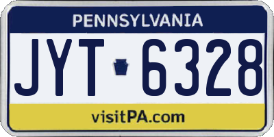 PA license plate JYT6328