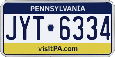 PA license plate JYT6334