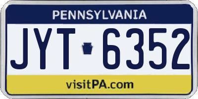 PA license plate JYT6352