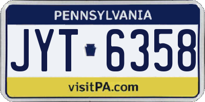 PA license plate JYT6358
