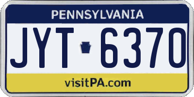 PA license plate JYT6370