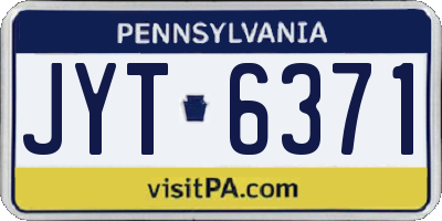 PA license plate JYT6371