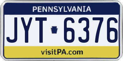 PA license plate JYT6376