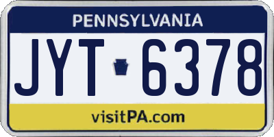 PA license plate JYT6378