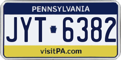 PA license plate JYT6382