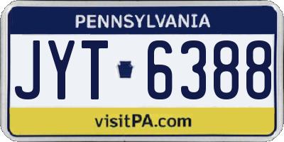 PA license plate JYT6388