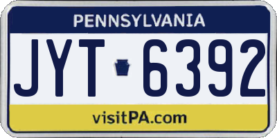 PA license plate JYT6392