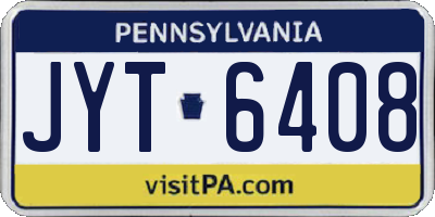 PA license plate JYT6408