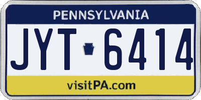 PA license plate JYT6414